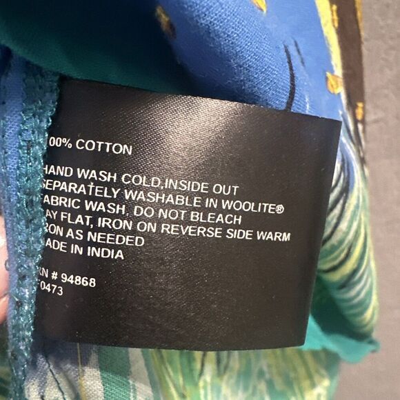 BERNADO Skirt Size 12 Graphic Beach Scene Coconuts Sequins Resort Vacation Artsy - Picture 2 of 7